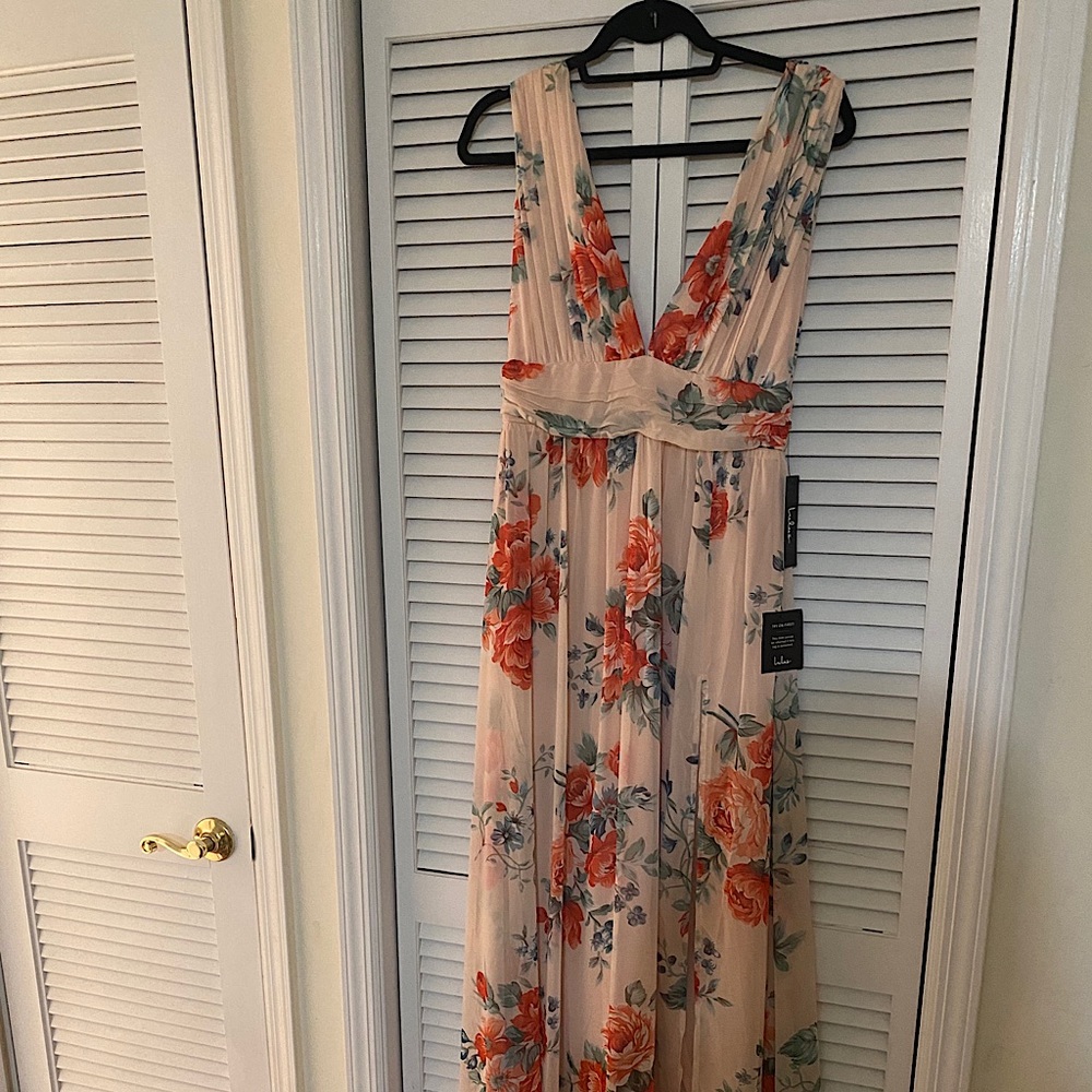 Lulu’s Meandering Blush Floral Print Maxi
